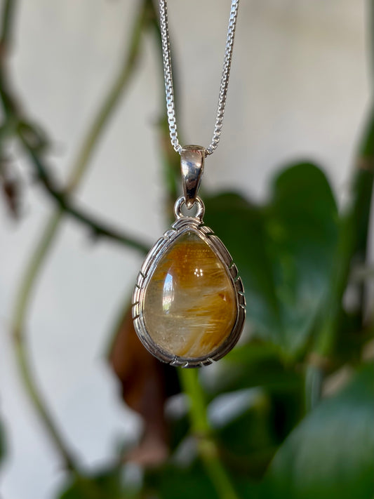 Golden Rutile Tourmaline Necklace