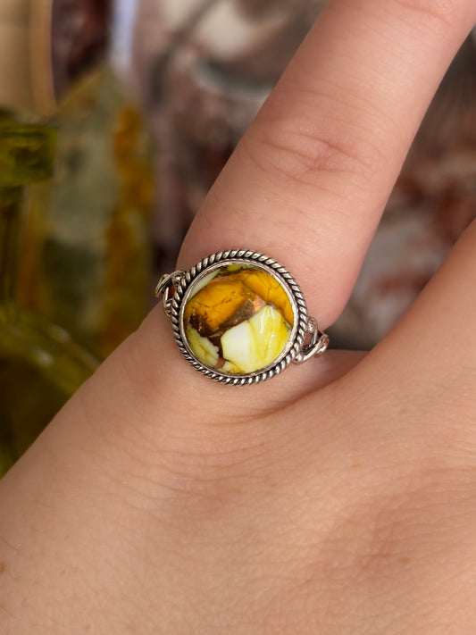 Honey Dahlia Turquoise Ring - Size 5
