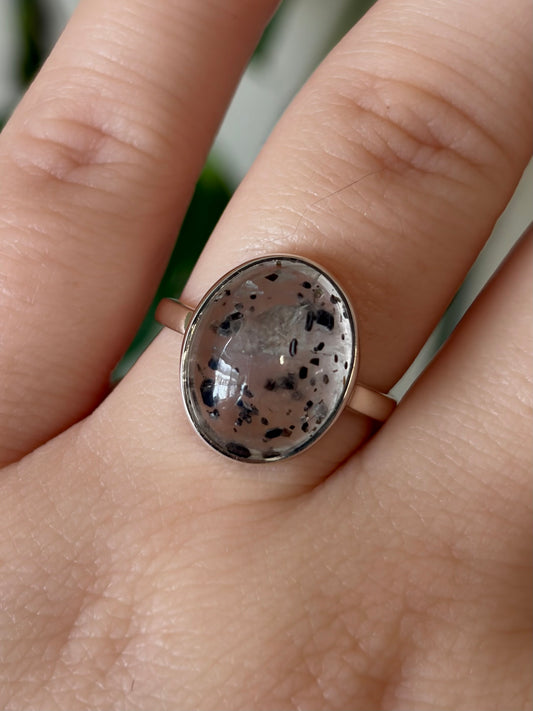 Sagenitic Quartz Ring - Size 8