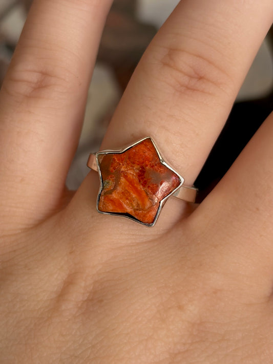 Sponge Coral Star Ring - Size 8
