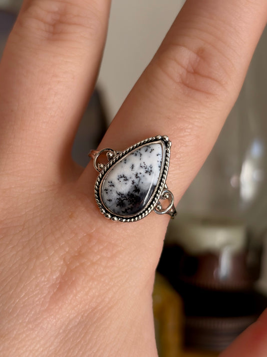 Dendritic Agate Ring - Size 10
