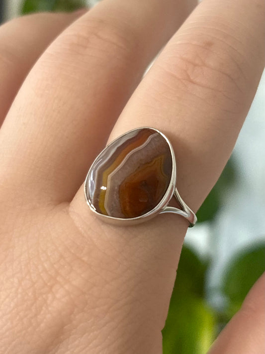 Botswana Agate Ring - Size 9