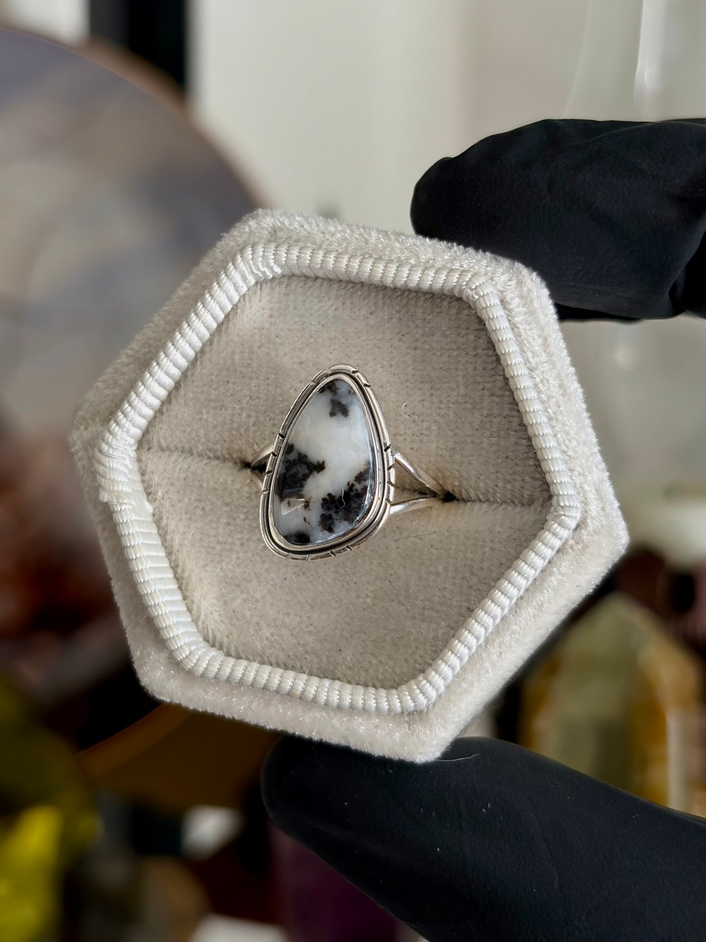Zebra Skin Jasper Ring - Size 5