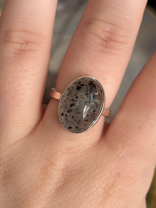 Sagenitic Quartz Ring - Size 8