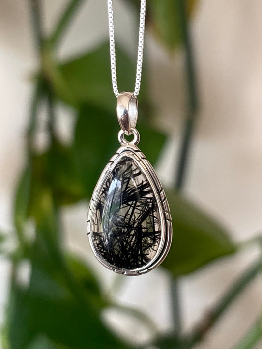 Black Rutile Tourmaline Necklace