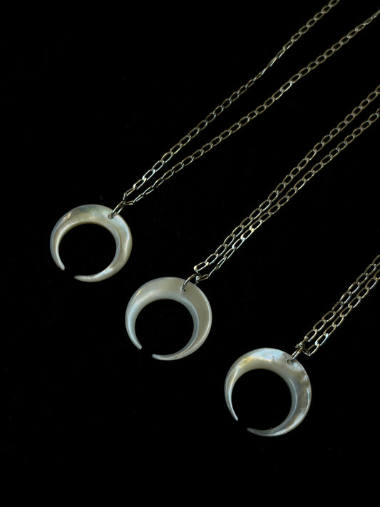 Mother of Pearl Crescent Necklace