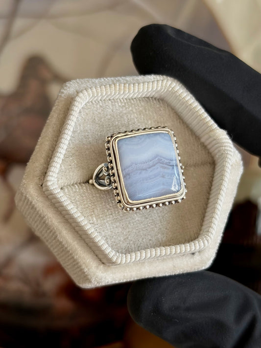 Blue Scheelite Ring - Size 7