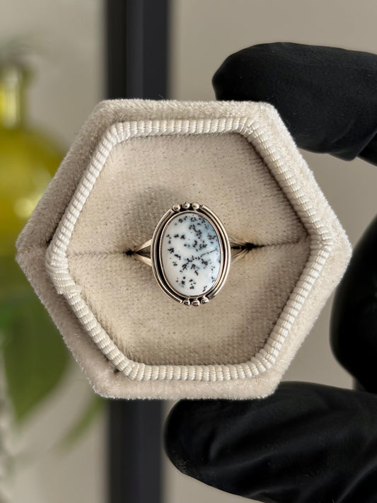 Dendritic Agate Ring - Size 5