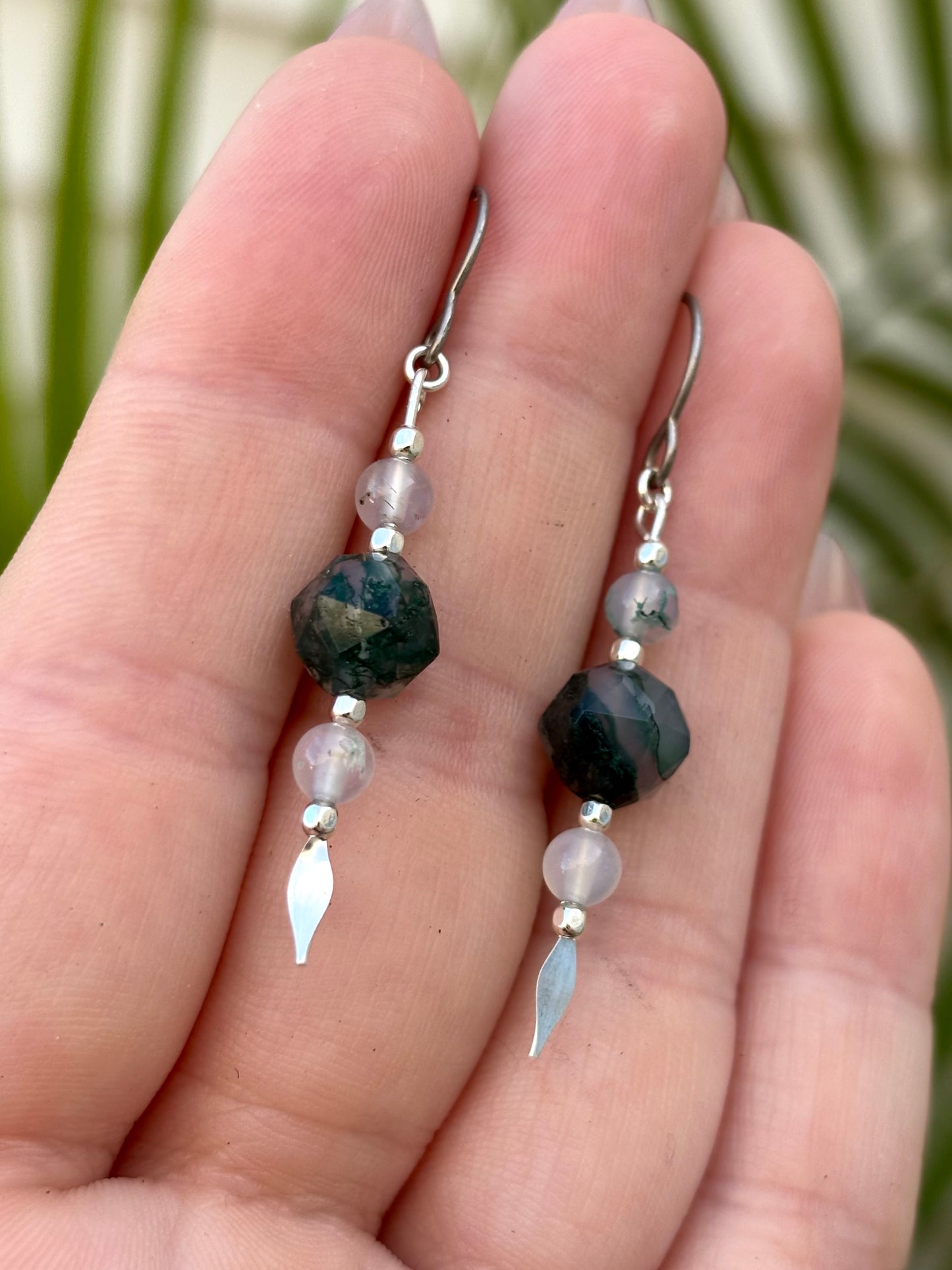 Mire Moss Agate Earrings