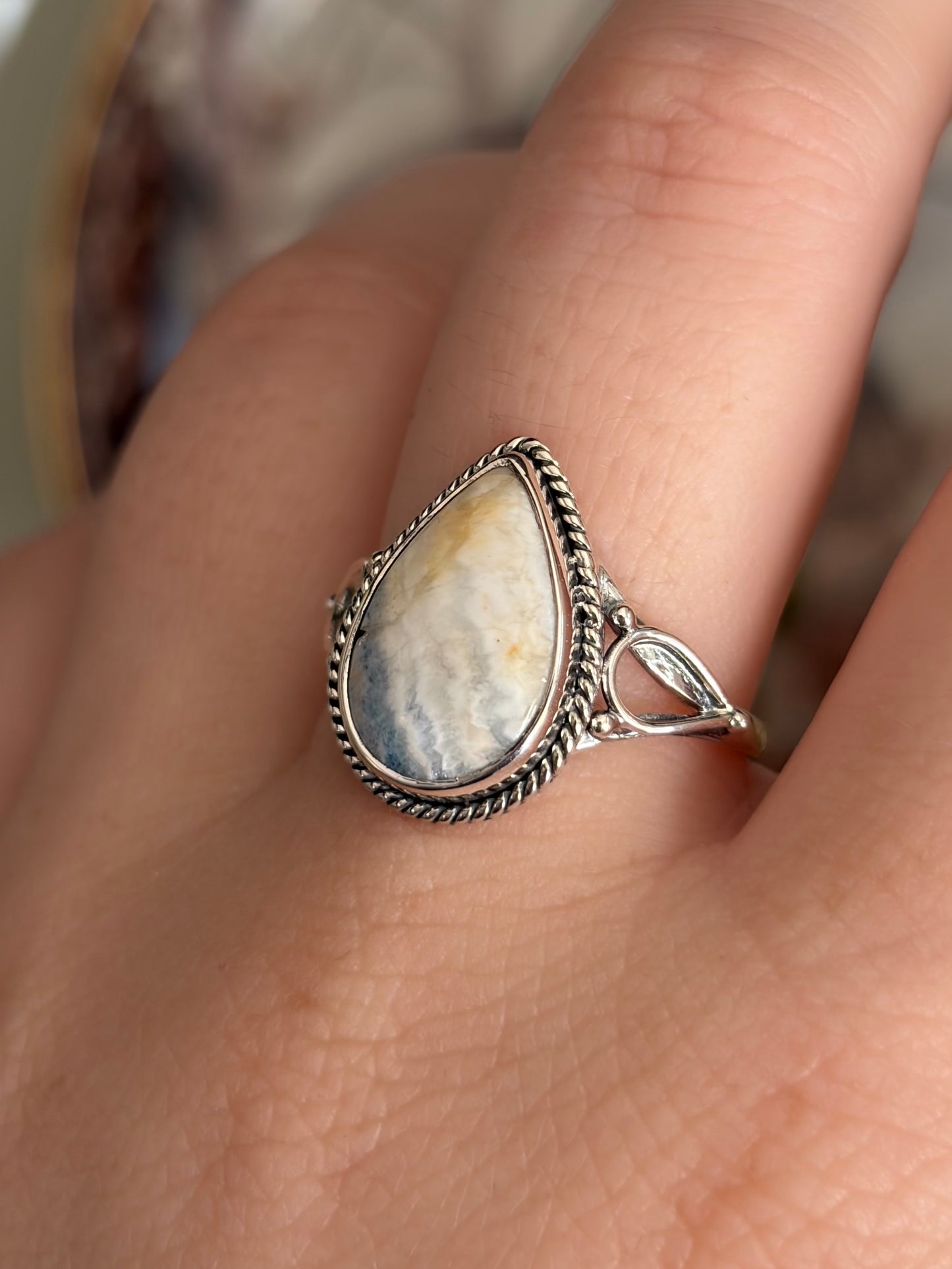 Blue Scheelite Ring - Size 9