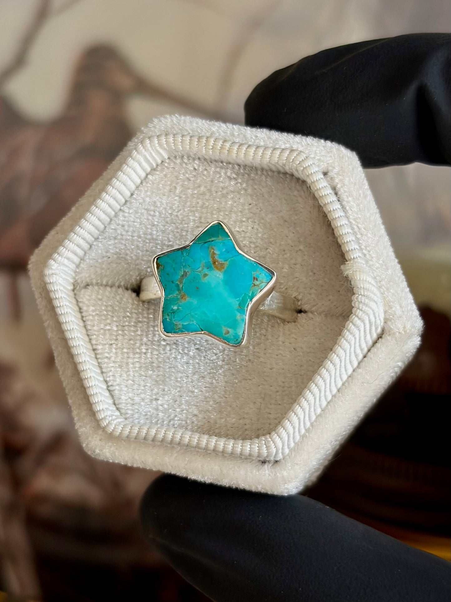 Turquoise Star Ring - Size 8