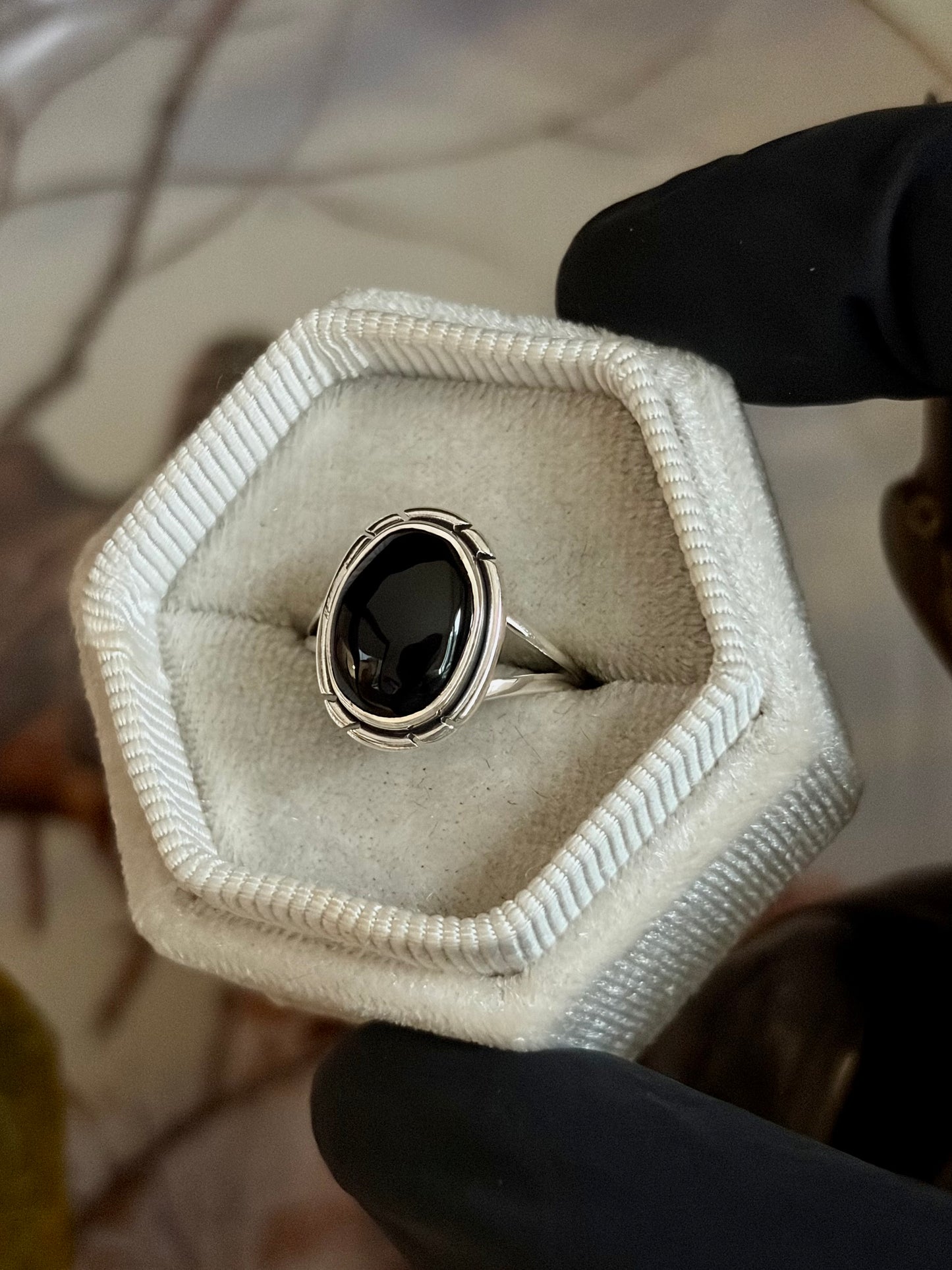 Black Onyx Ring - Size 5