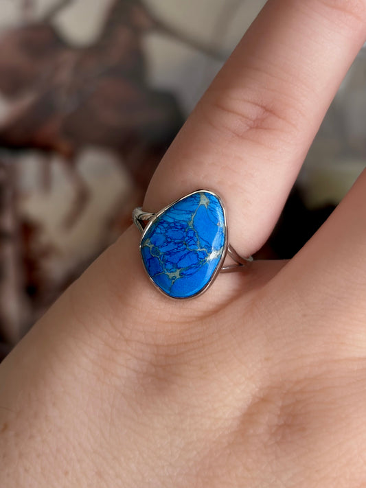 Blue Sea Sediment Ring - Size 5