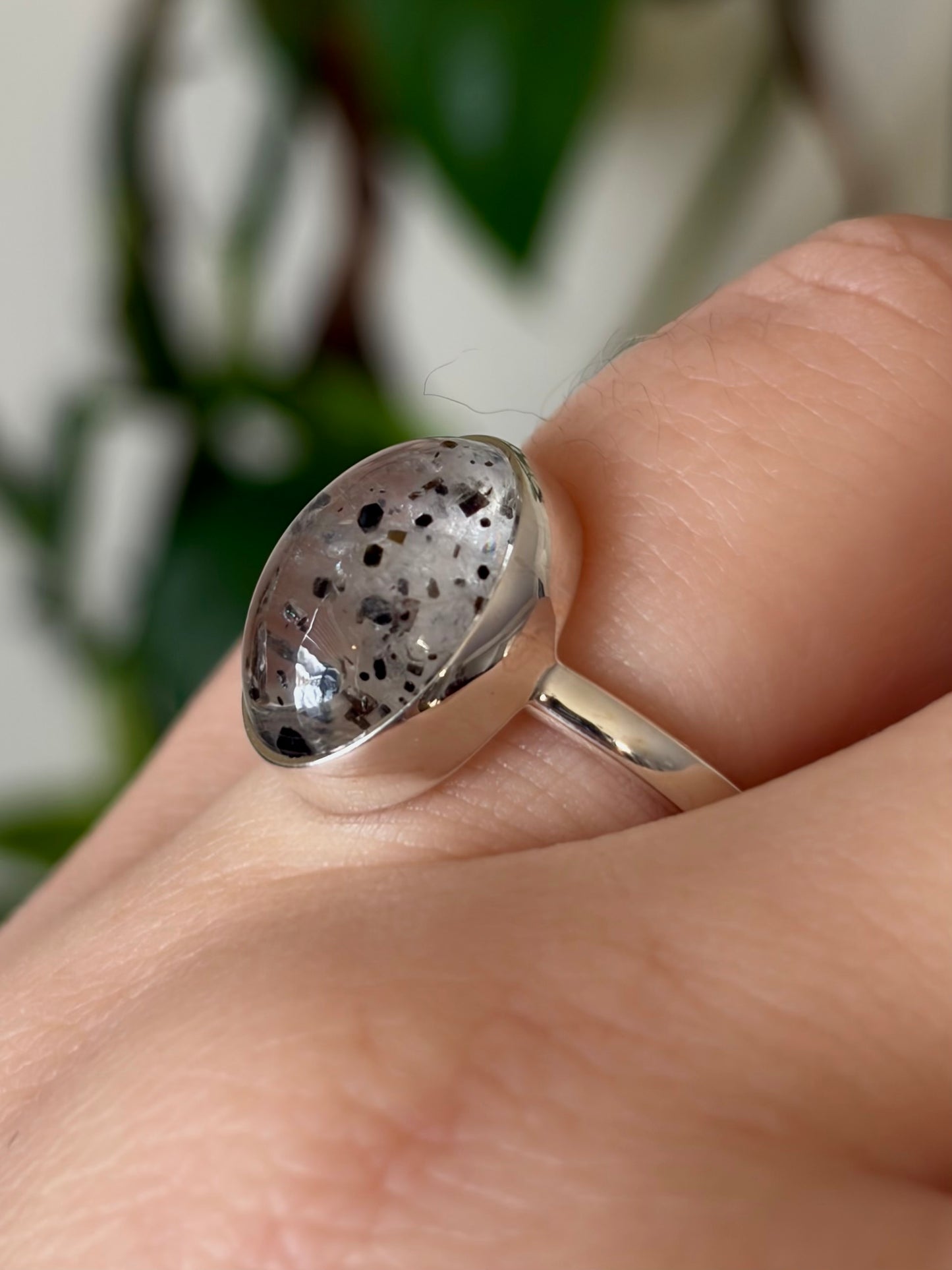 Sagenitic Quartz Ring - Size 8