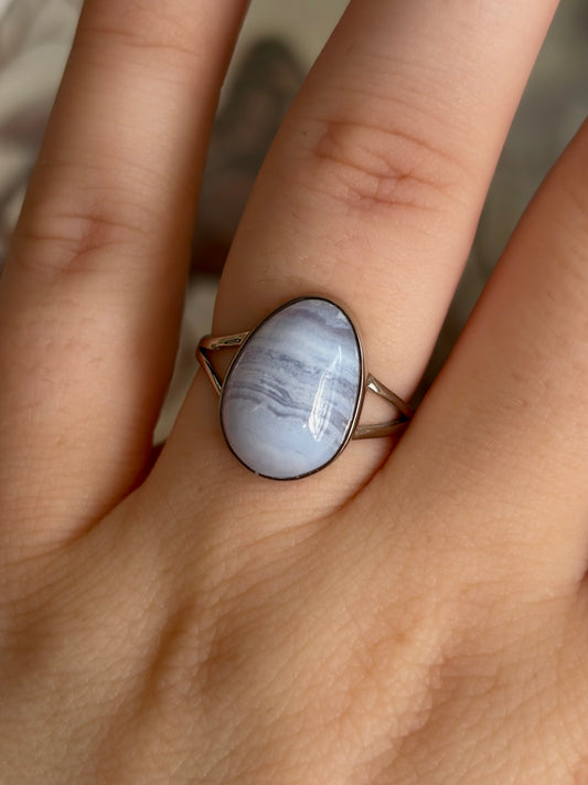 Blue Lace Agate Ring - Size 7