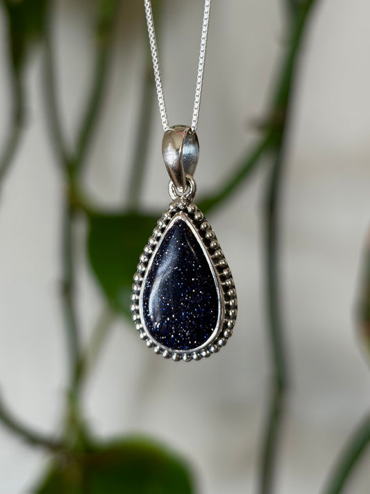 Blue Sand Stone Necklace