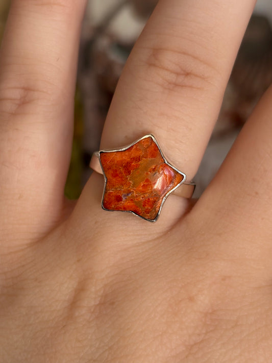 Sponge Coral Star Ring - Size 7