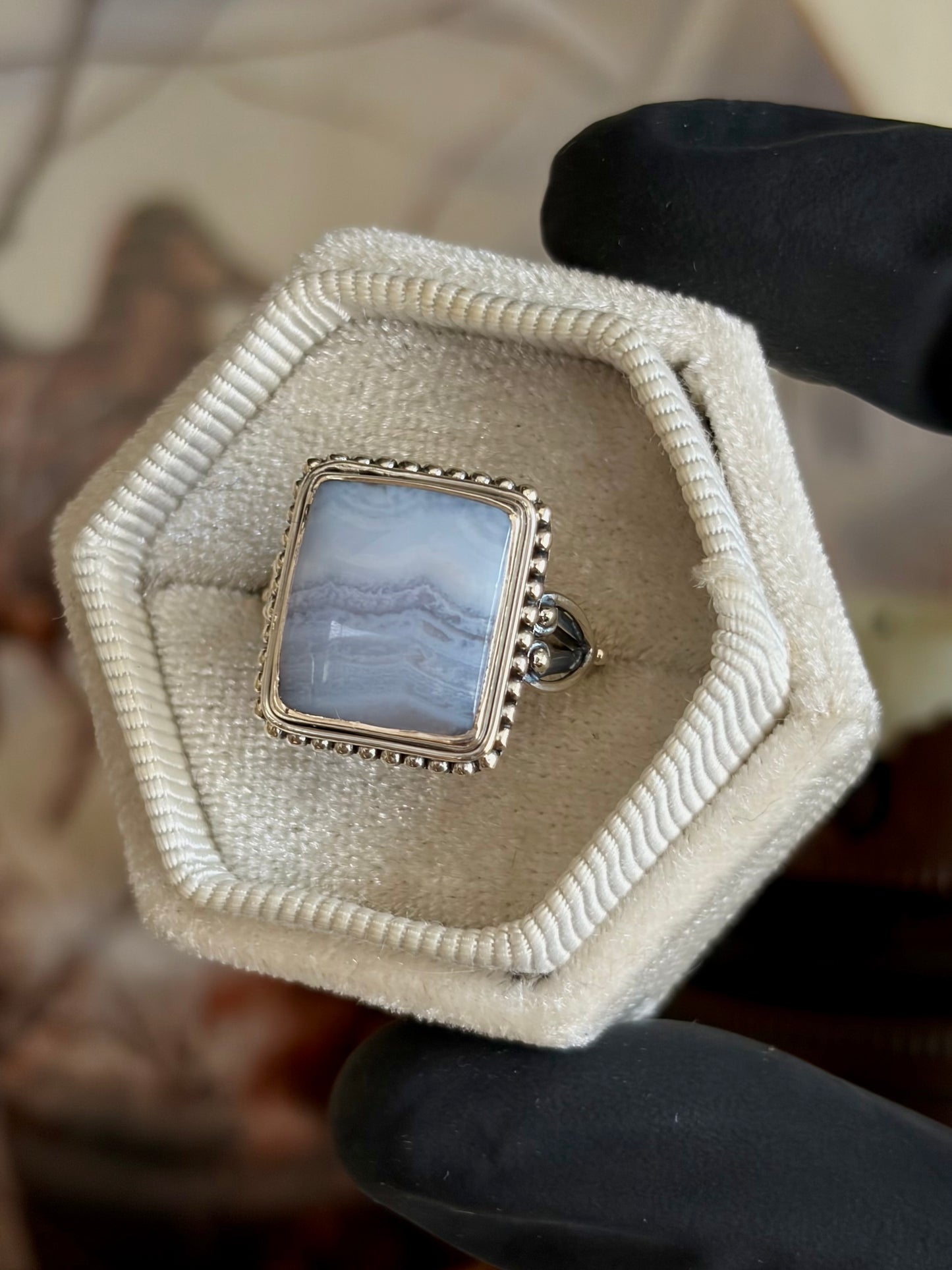 Blue Scheelite Ring - Size 7