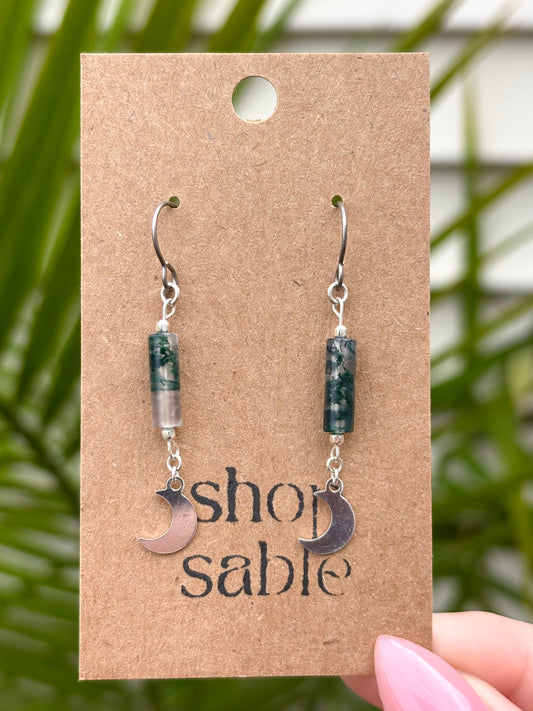 Wyrd Moss Agate Earings