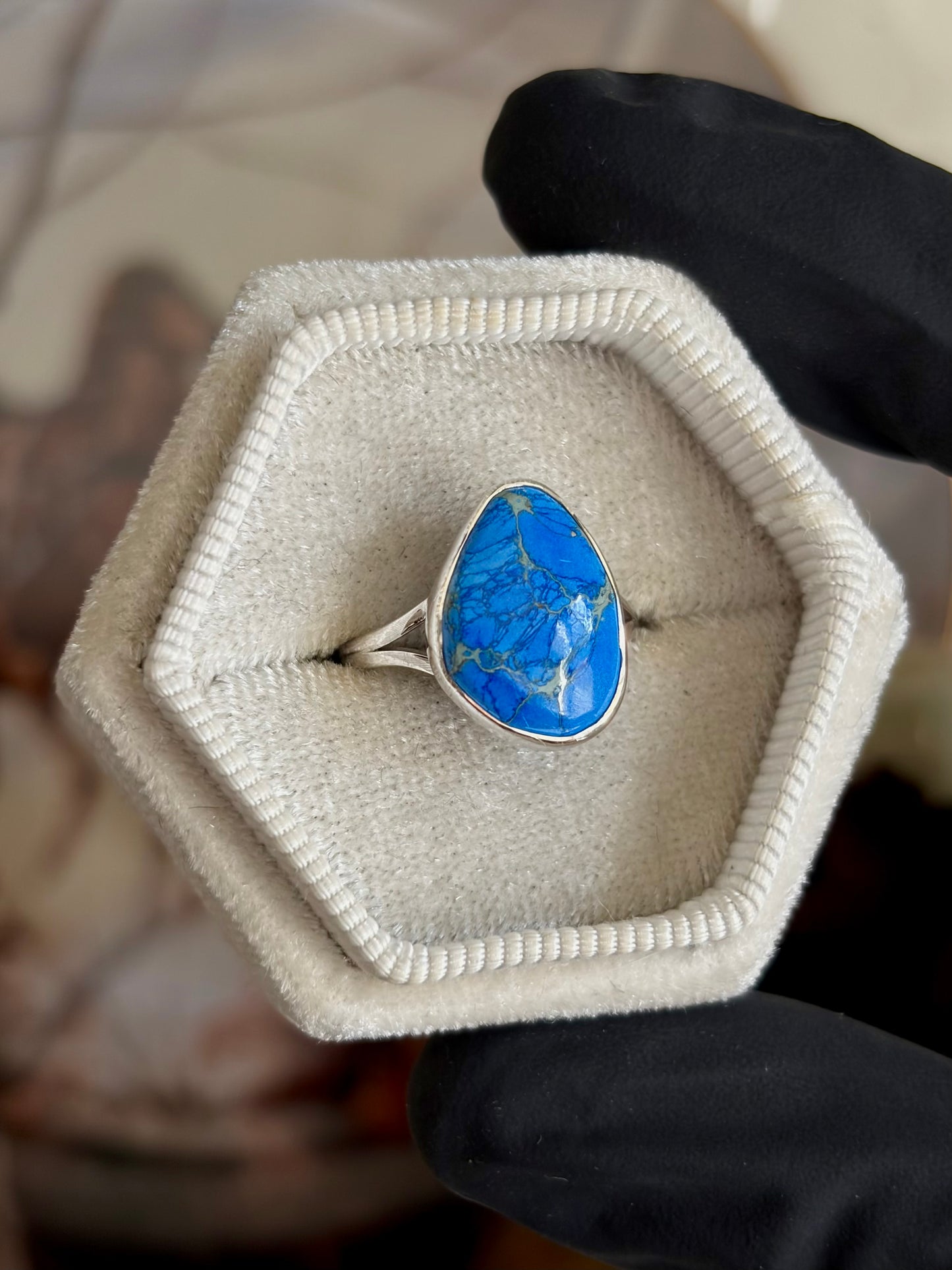 Blue Sea Sediment Ring - Size 5