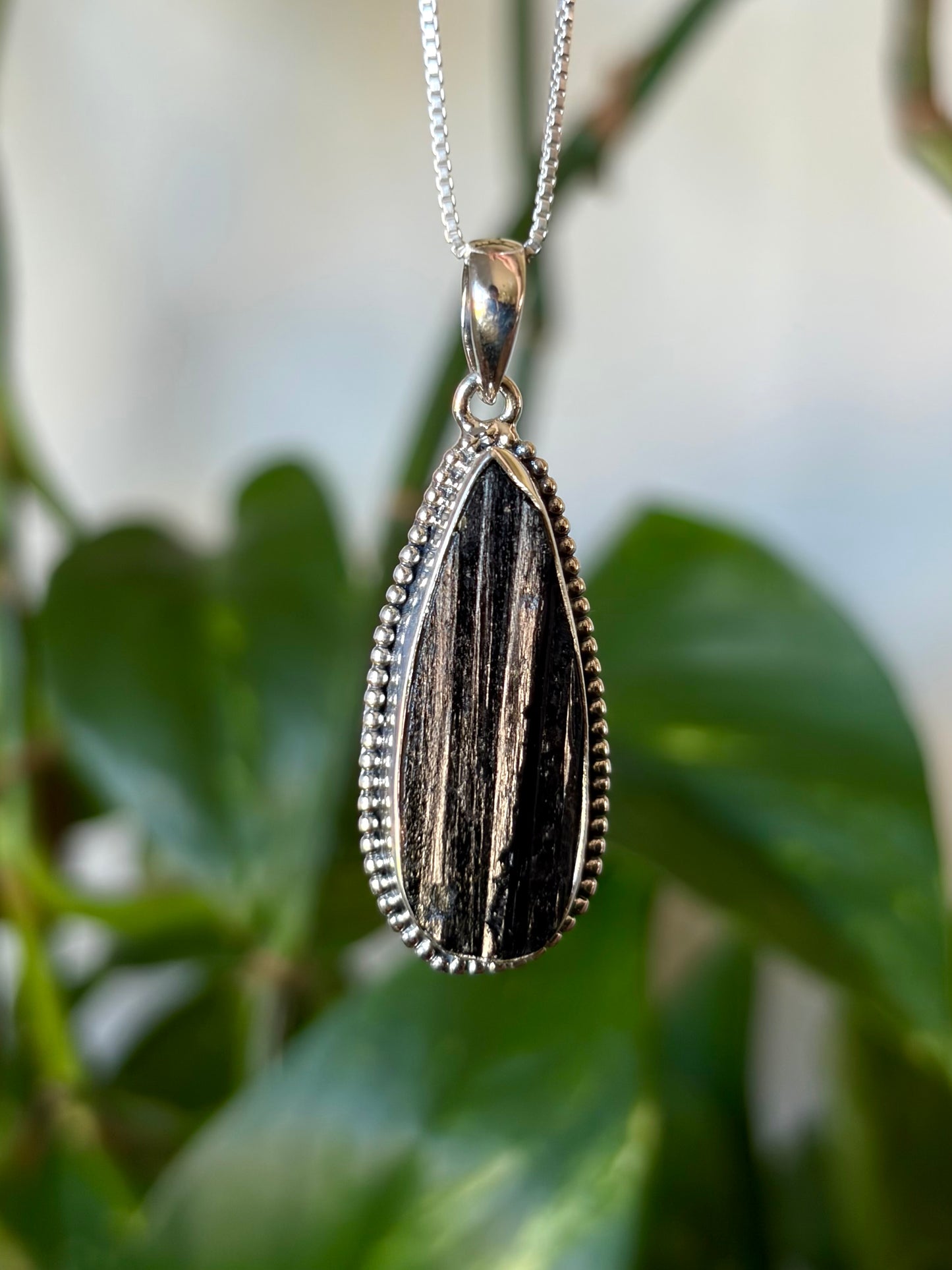 Rough Black Tourmaline Necklace