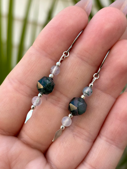 Mire Moss Agate Earrings