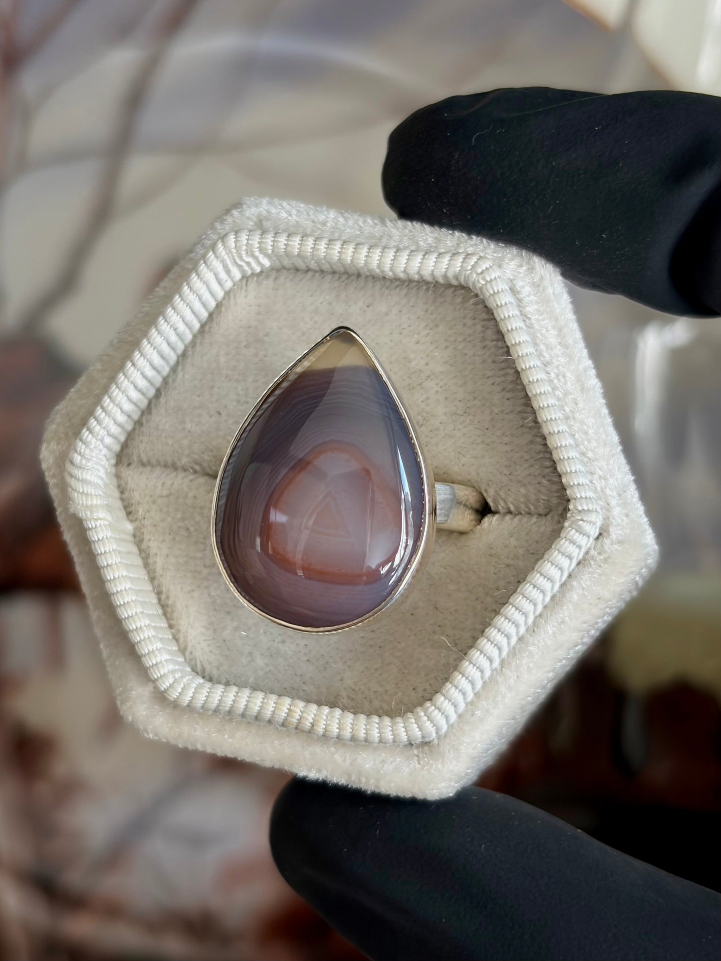 Botswana Agate Ring - Size 8