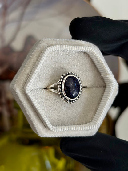 Blue Sand Stone Ring - Size 6
