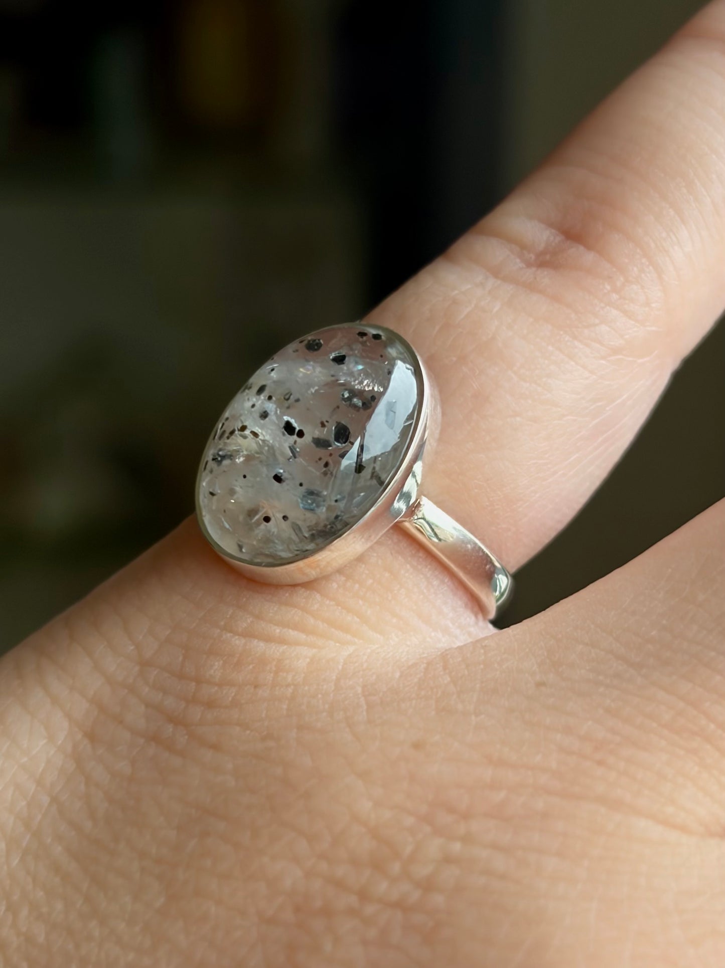 Sagenitic Quartz Ring - Size 6