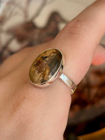 Picture Jasper Ring - Size 8