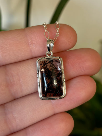 Black Rutile Tourmaline Necklace