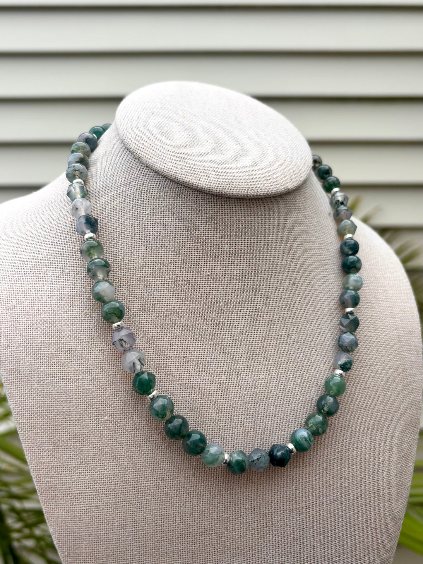 Chunky Moss Agate Necklace