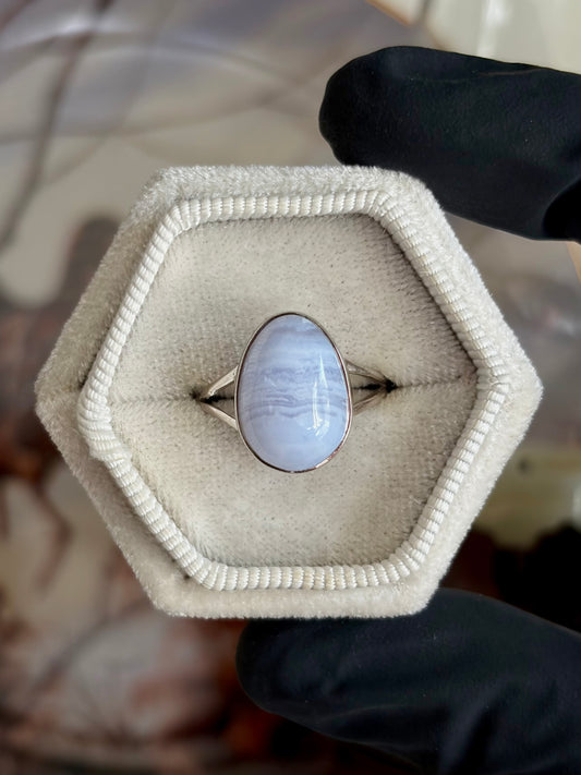Blue Lace Agate Ring - Size 7