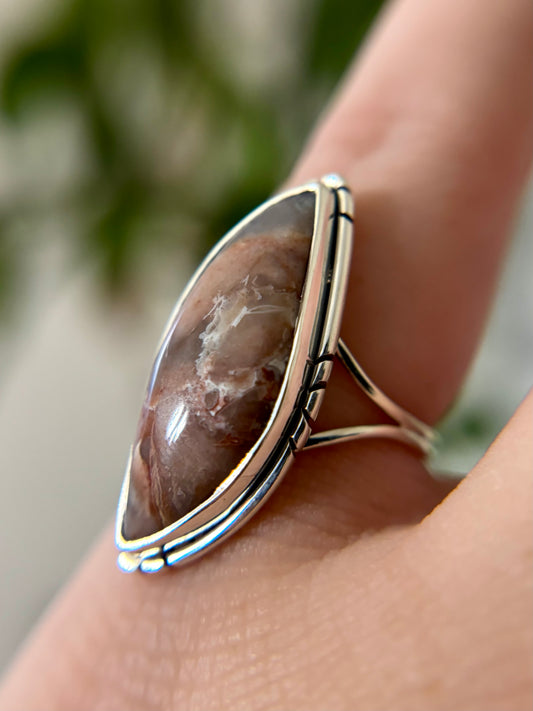 Sangria Lace Agate Ring - Size 5