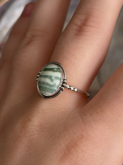 Green Opal Ring - Size 9