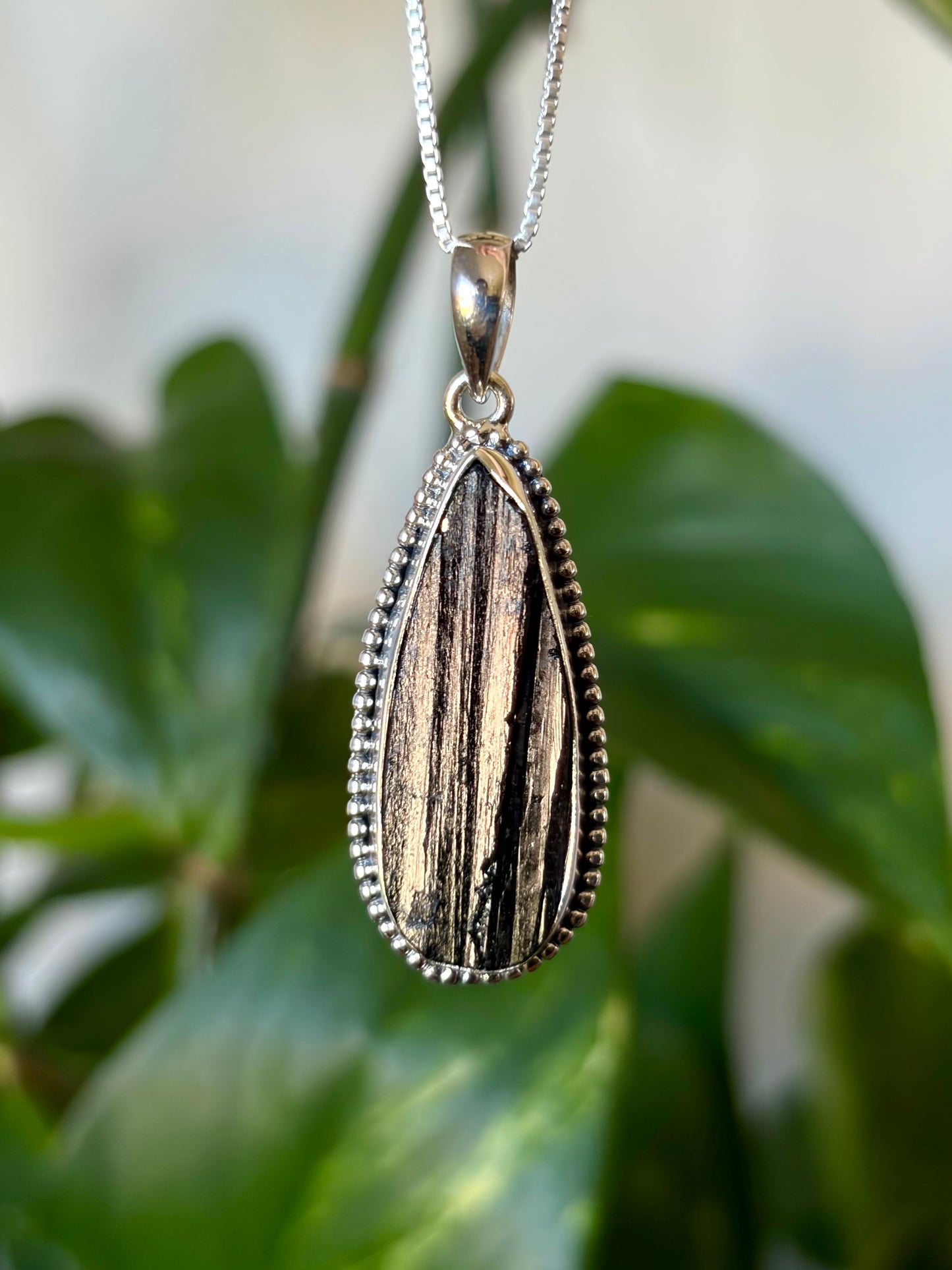 Rough Black Tourmaline Necklace