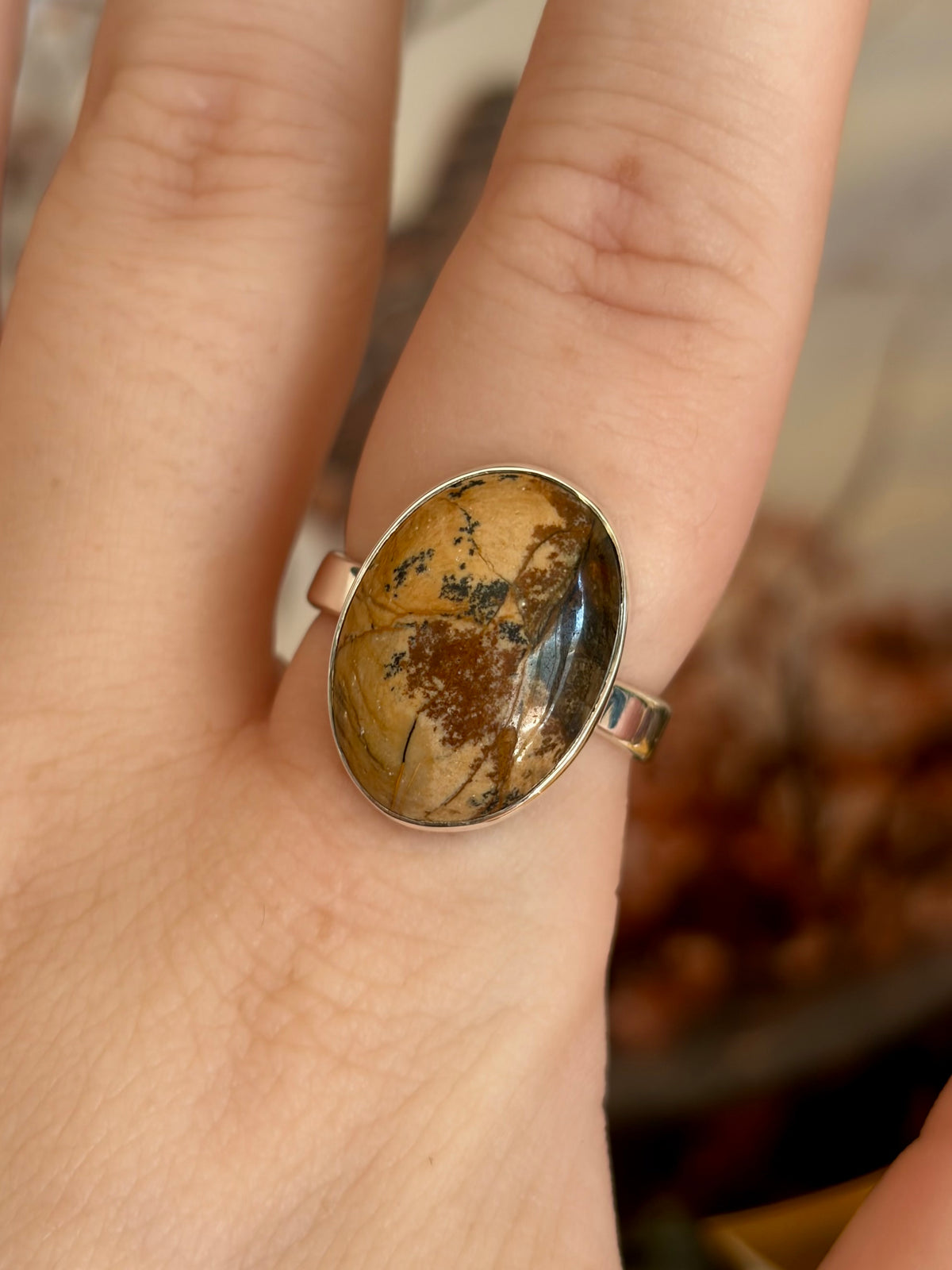 Picture Jasper Ring - Size 8