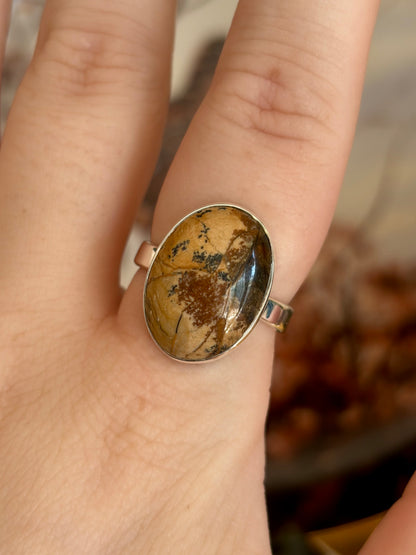 Picture Jasper Ring - Size 8