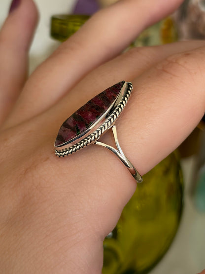Cobalt Calcite Ring - Size 10