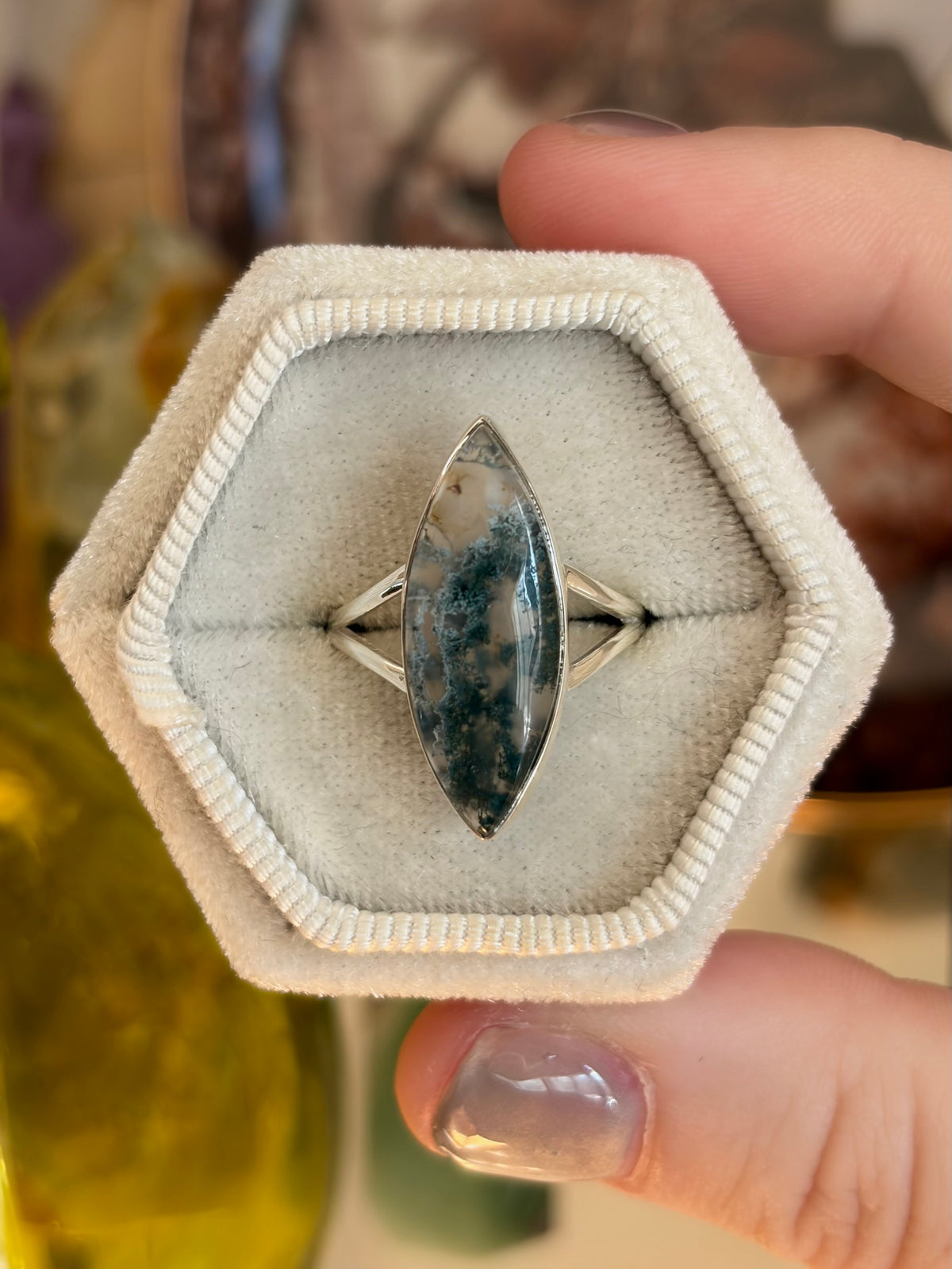 Moss Agate Ring - Size 7