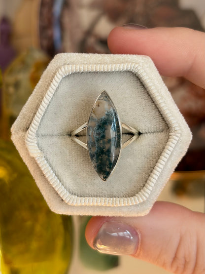 Moss Agate Ring - Size 7