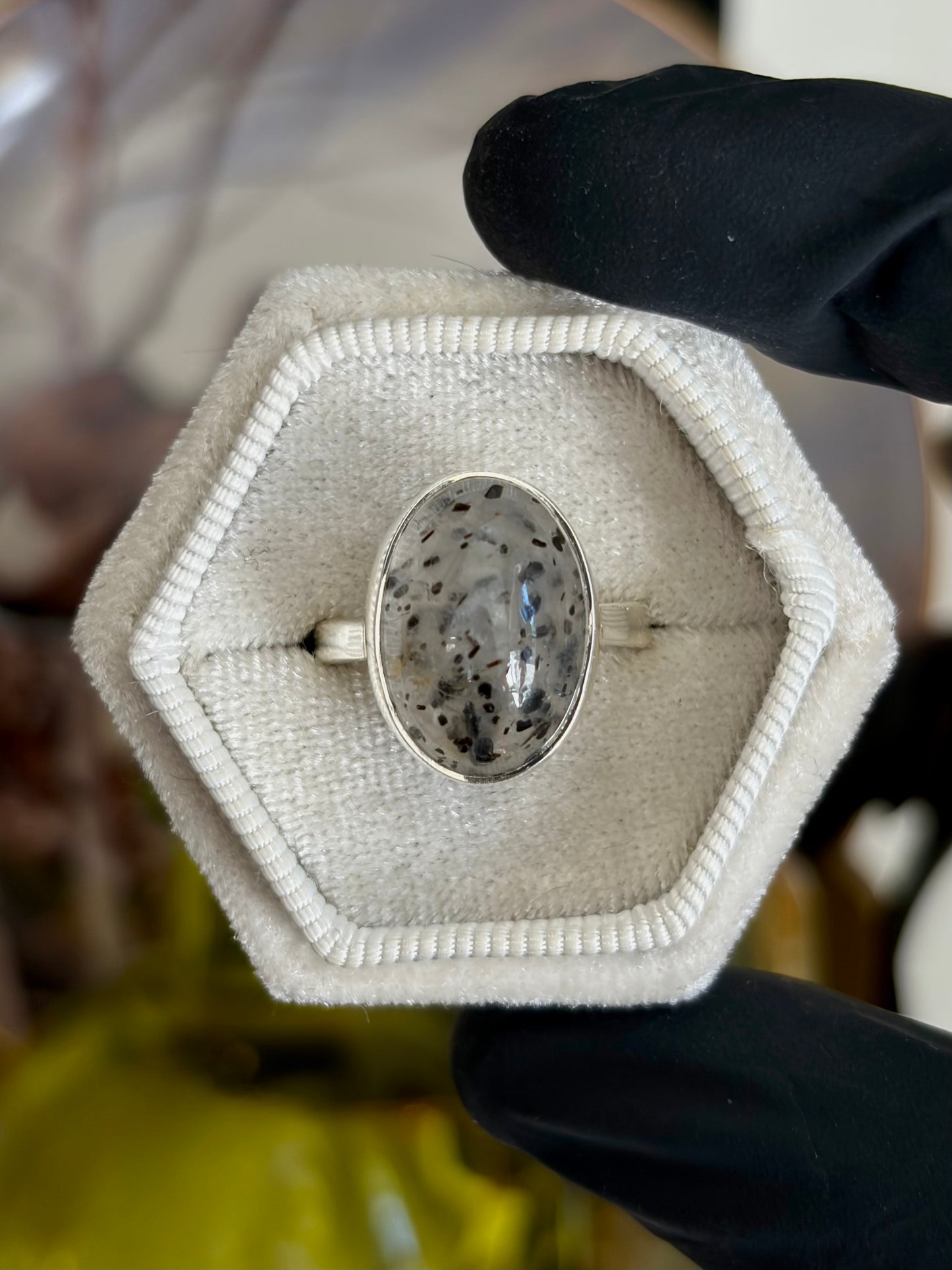 Sagenitic Quartz Ring - Size 8