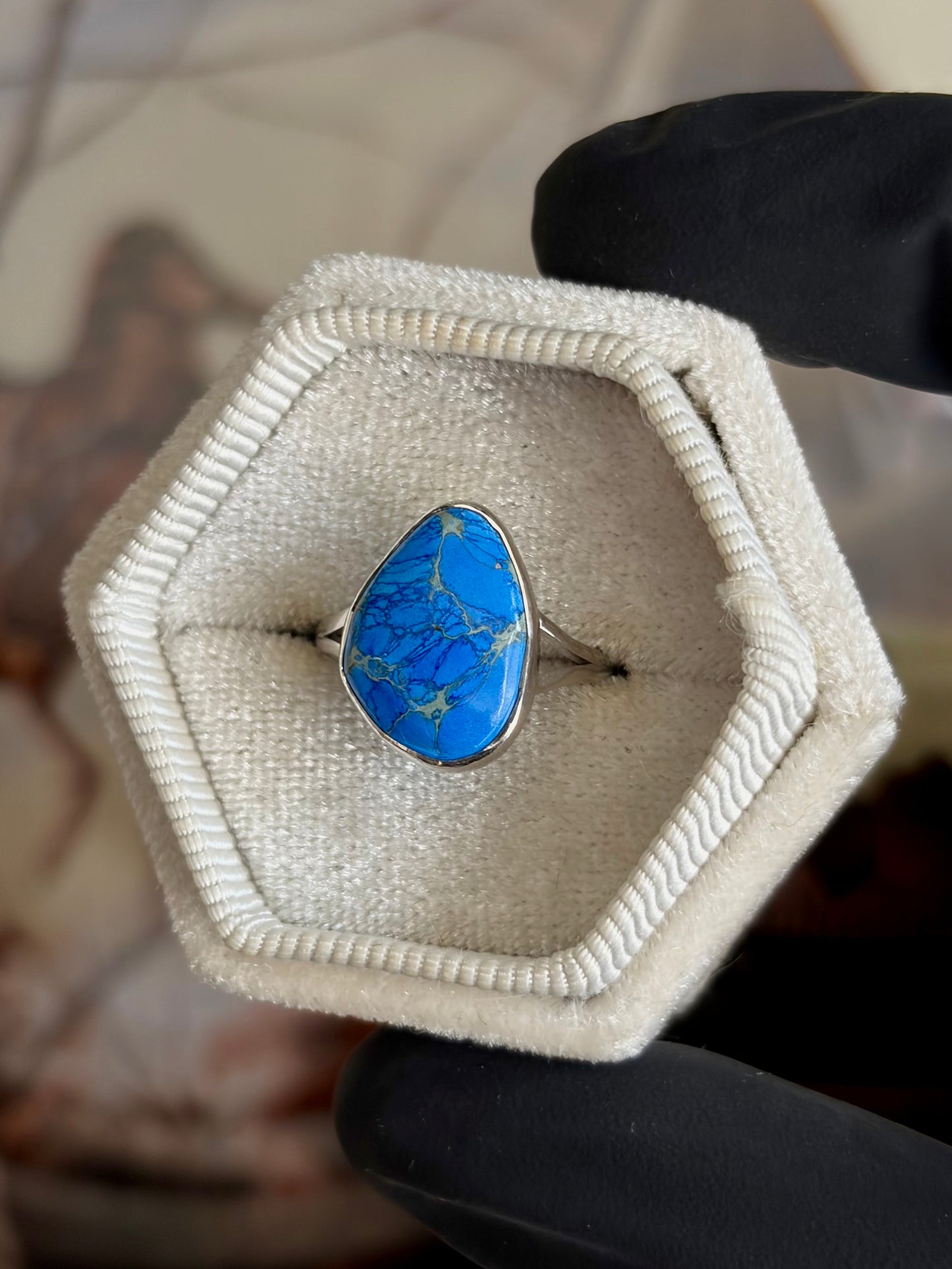 Blue Sea Sediment Ring - Size 5