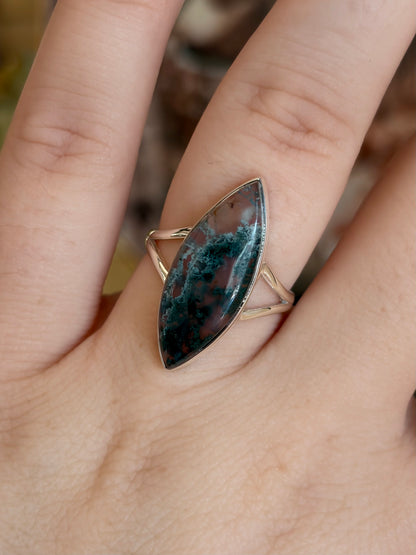 Moss Agate Ring - Size 7