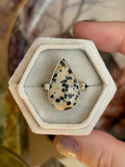 Dalmatian Jasper Ring - Size 8