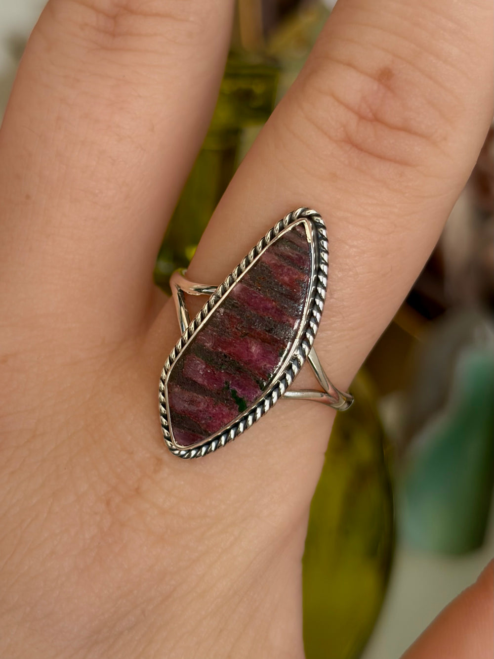 Cobalt Calcite Ring - Size 10