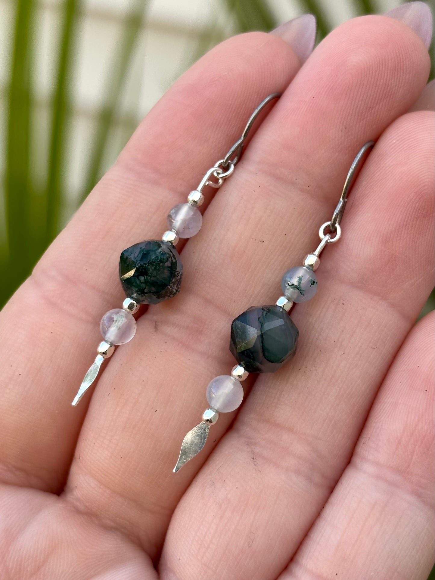 Mire Moss Agate Earrings