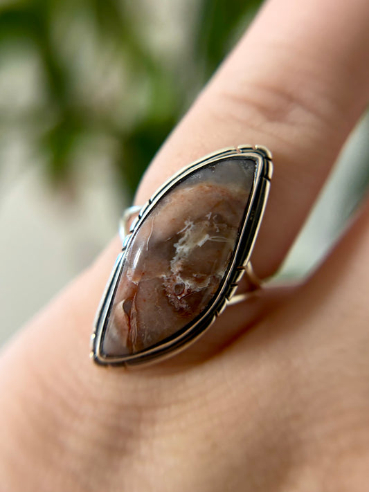 Sangria Lace Agate Ring - Size 5
