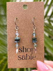 Mottle Moss Agate Earrings