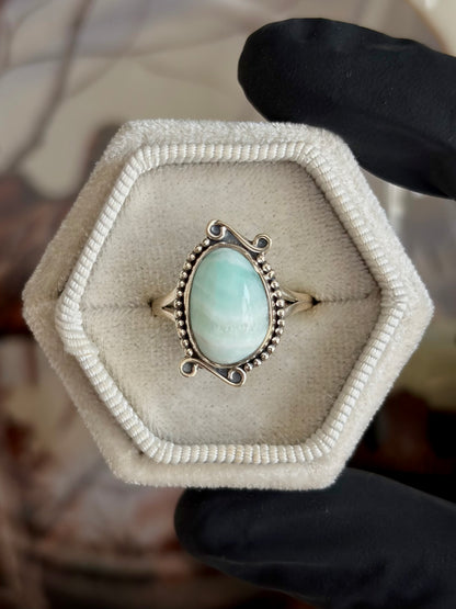 Blue Aragonite Ring - Size 8